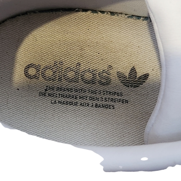 Adidas Superstar original white black gold metallic striped pull-on sneaker shoe - Picture 9 of 10